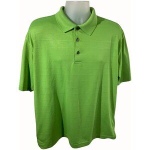 Grand Slam Mens Green Textured Polo Golf Shirt Size Large Polyester Short Sleeve
